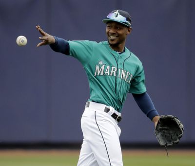 The additions of Jarrod Dyson, pictured, and Mitch Haniger are significant upgrades to the speed and athleticism in the outfield and combined with Leonys Martin in center field should give Seattle one of the best outfield defenses in the American League. (Charlie Riedel / AP)