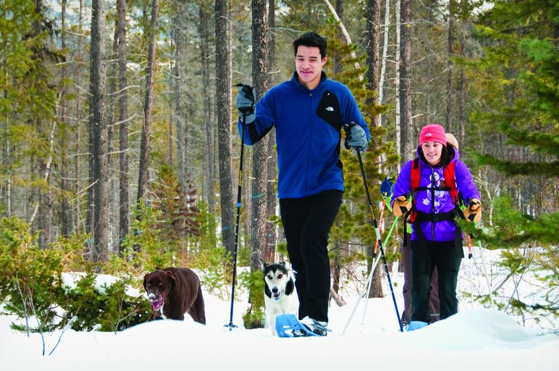 Snowshoeing is another popular activity in the West Glacier area. (Darrin Schreder / Courtesy Glacier Country Tourism)