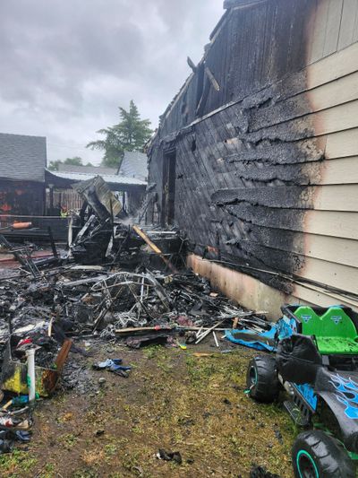 A suspected arson from June 9.  (Spokane Police Department)