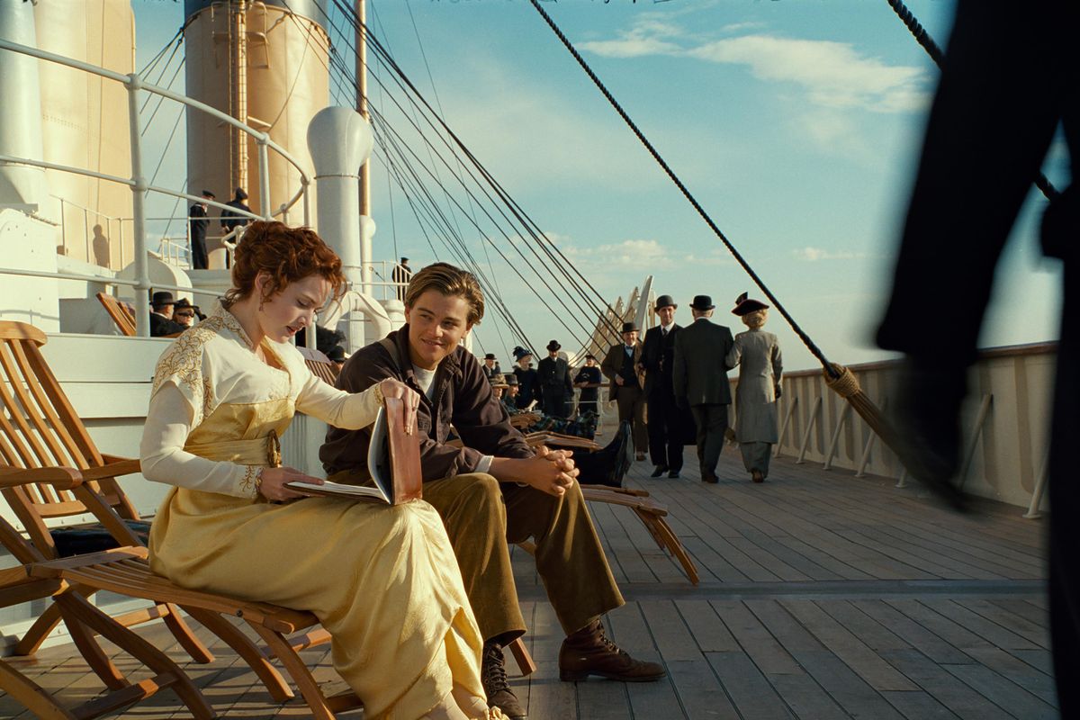 Kate Winslet and Leonardo DiCaprio star in “Titanic.” (Associated Press)