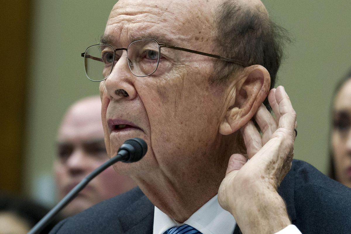 Commerce Secretary Wilbur Ross testifies Thursday, March 14, 2019, during the House Oversight Committee hearing on Capitol Hill in Washington. A third federal judge has blocked the Trump administration from adding a citizenship question to the 2020 census. U.S. District Judge George Hazel in Maryland ruled Friday, April 5, 2019, that the addition of a citizenship question is “arbitrary and capricious.” Ross added a citizenship question to the 2020 census. (Jose Luis Magana / Associated Press)