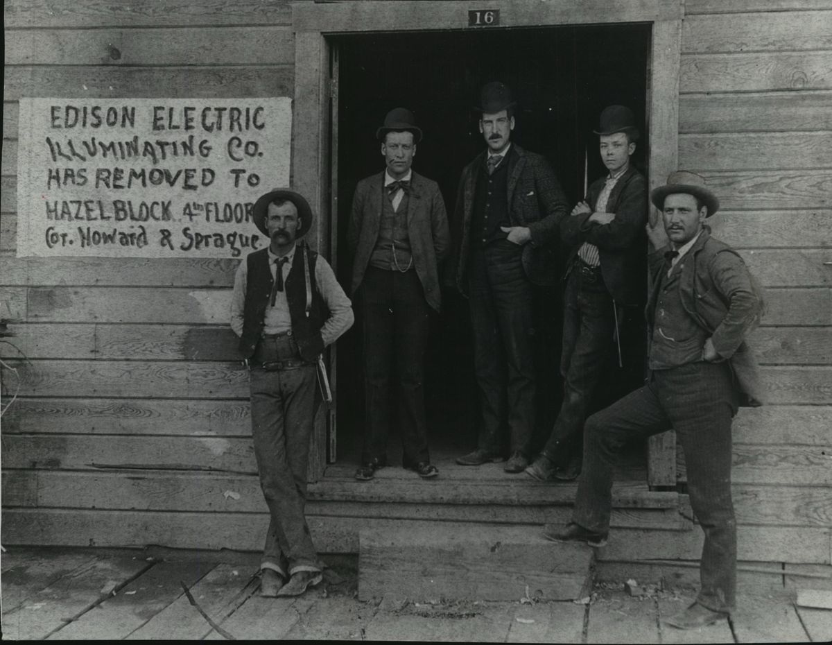 Here is how the electric business of Spokane looked in 1888, when it was known as the Edison Electric Illuminating Company. It was the third company to serve the city and passed out the next year when Washington Water Power took over. (PHOTO ARCHIVE / SR)