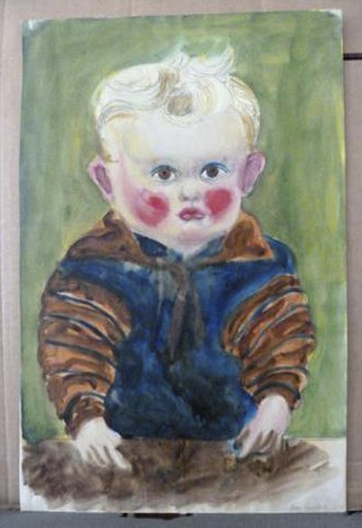 Otto Griebel’s “Kind am Tisch” (Child at a table) was among art works seized in Munich. (Associated Press)