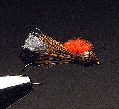 The Skwala Stonefly pattern, with egg sack and bright indicator, by fly tier LeRoy Hyatt of Lewiston. Steve Hanks/Lewiston Tribune (Steve Hanks/Lewiston Tribune / The Spokesman-Review)