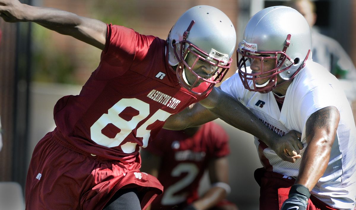 A return to health of Jeshua Anderson, left, would bolster the Cougars’ receiving corps. (Christopher Anderson / The Spokesman-Review)