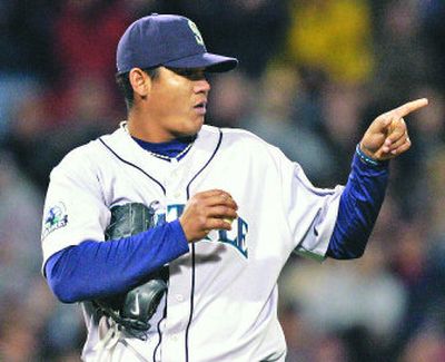 Starting pitcher Felix Hernandez had the Mariners pointed in the right direction on Wednesday at Fenway Park.
 (Associated Press / The Spokesman-Review)
