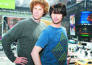 Will Ferrell, left, and Jon Heder, stars of the new movie "Blades of Glory," pose after appearing on MTV's "Total Request Live" Monday.
 (Associated Press Photos / The Spokesman-Review)