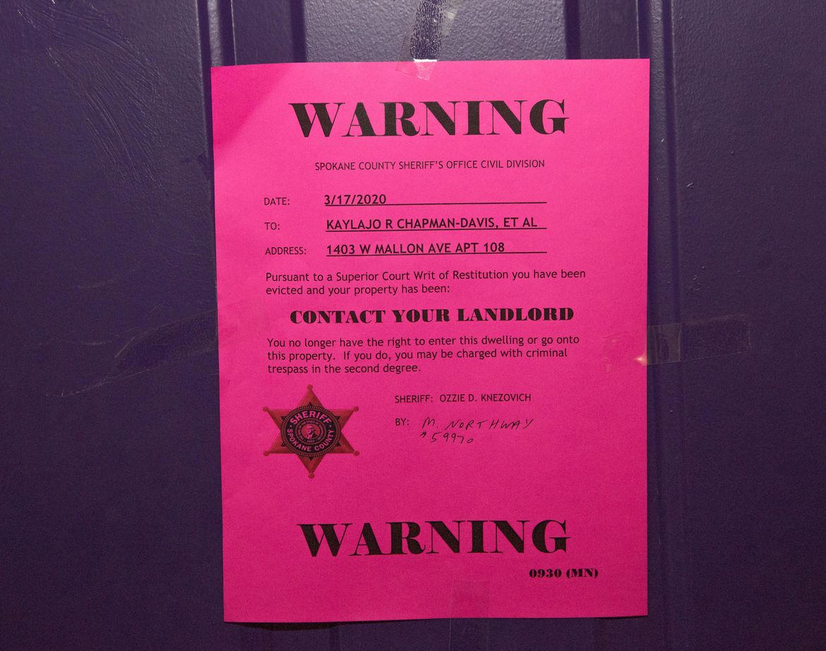 Evicted during COVID19 pandemic March 19, 2020 The SpokesmanReview