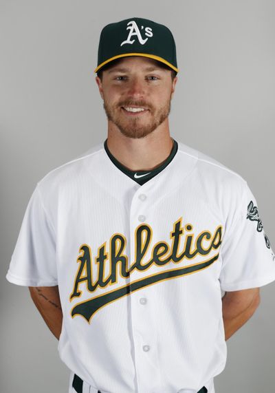 Skye Bolt of the Oakland Athletics. (Matt York / Associated Press)