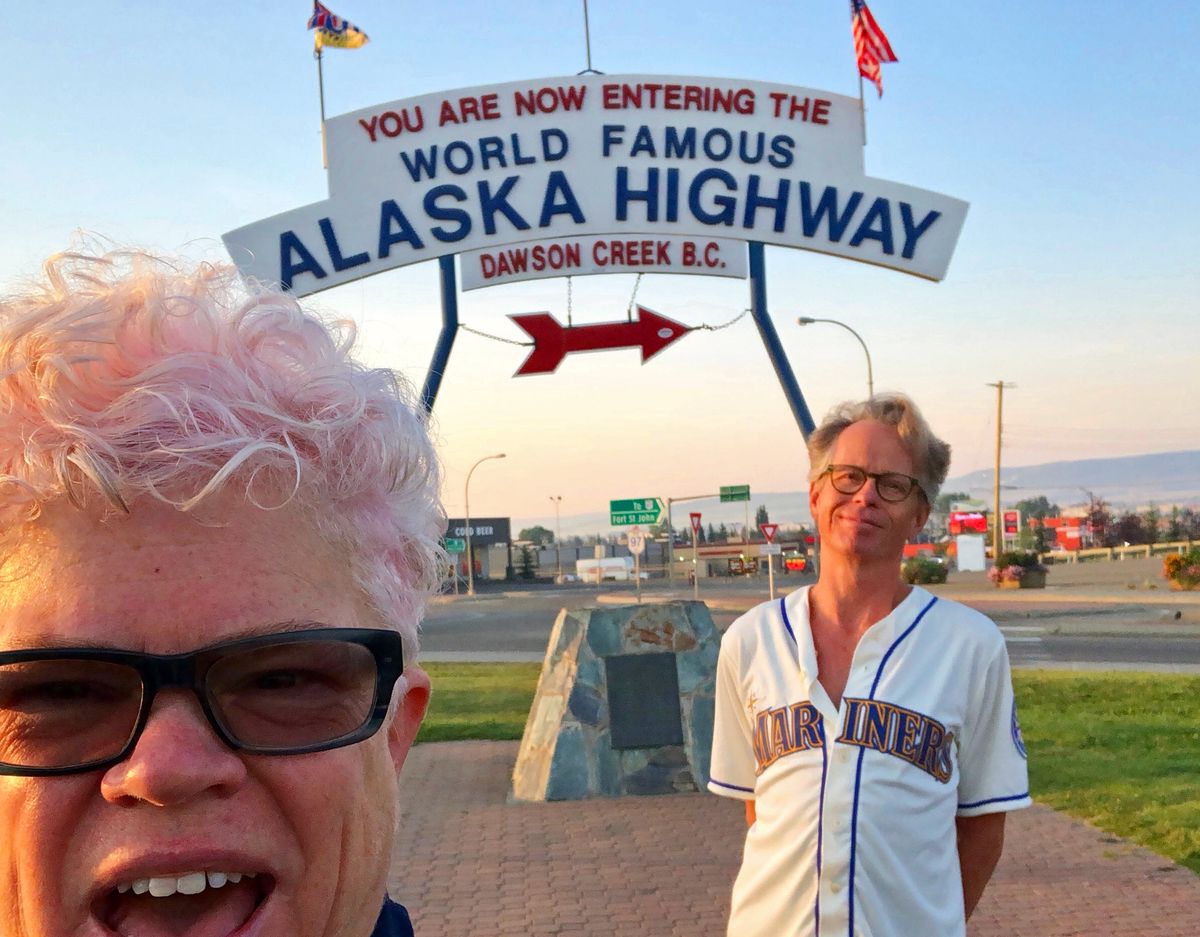 Hitting the Alaska Highway at Mile Zero in Dawson Creek, British Columbia.  (Leslie Kelly)