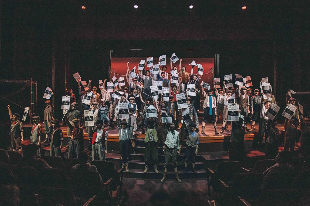 The CYT North Idaho cast of “Newsies,” which runs through Sunday.  (Courtesy of Gina Brown)