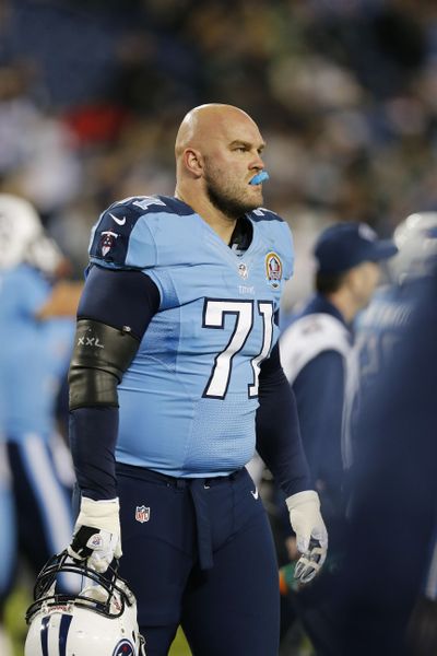 Former Tennessee Titans tackle Michael Roos will be enshrined in the EWU Athletics Hall of Fame. (Joe Howell / Associated Press)