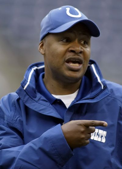 Jim Caldwell is 16-2 in first season as Colts coach.  (Associated Press)