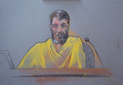 In this courtroom sketch, Joseph Edward Duncan III takes the stand in Boise in August 2008.  (Associated Press / The Spokesman-Review)