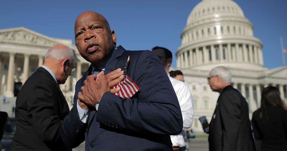 Statue of John Lewis replaces a Confederate monument in Georgia