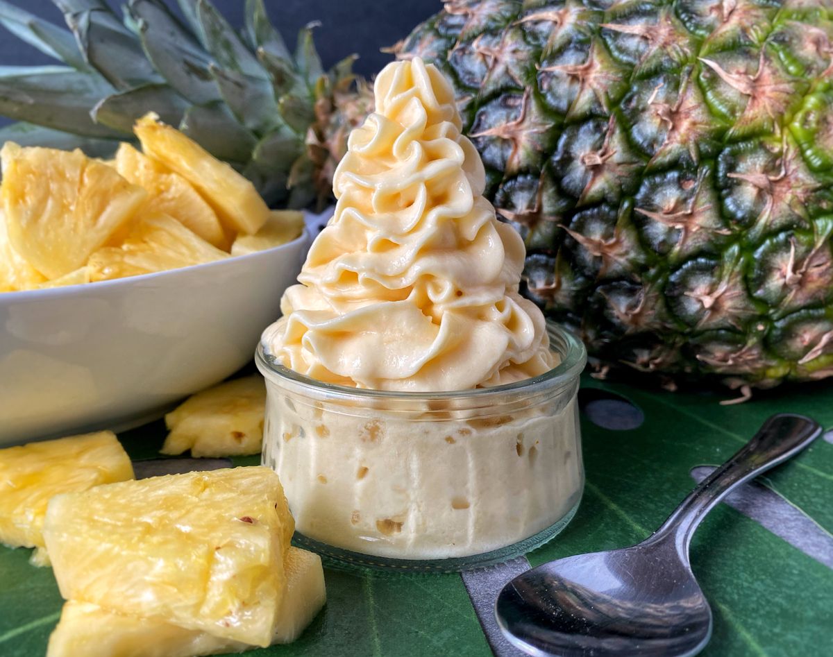 Dole Whip requires only three ingredients: vanilla ice cream, pineapple juice and frozen pineapple chunks.  (Audrey Alfaro/For The Spokesman-Review)