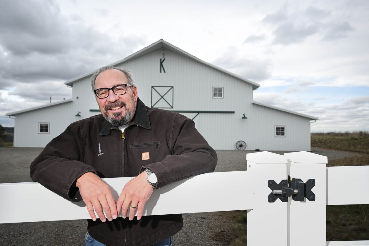 After decades in college sports, Bill Moos, photographed in April 2024, is retired and living on the Special K ranch, named for his wife, Kendra, just south of Spokane. He wrote a memoir about his travels and different jobs he has had, and will join S-R editor Rob Curley to talk about it on the Northwest Passages stage Tuesday evening. (JESSE TINSLEY/The Spokesman-Review)