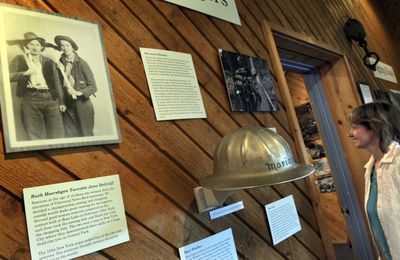 Director Dorothy Dahlgren  incorporated the stories of women in the logging industry in an exhibit at the Museum of North Idaho.  (Kathy Plonka / The Spokesman-Review)