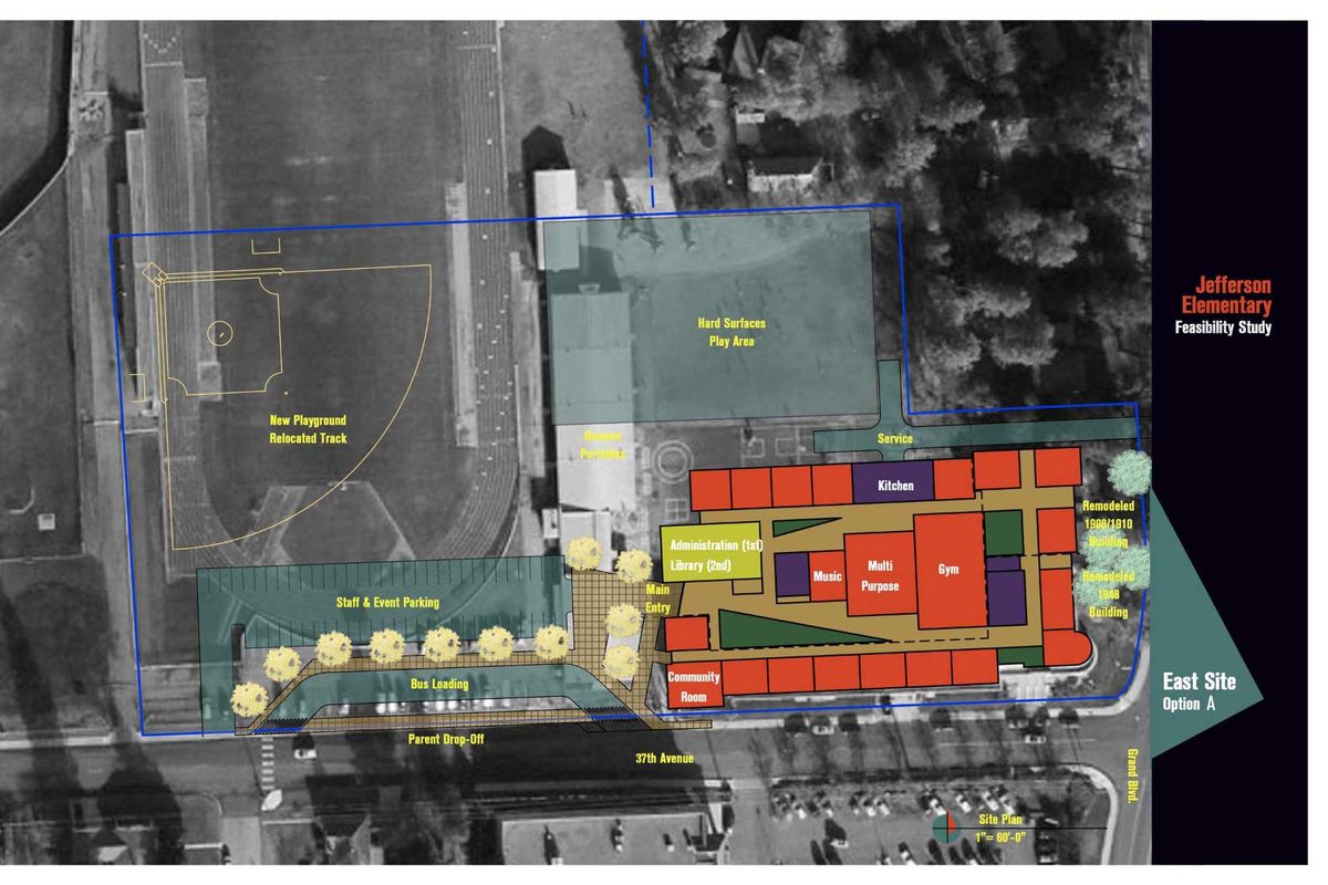 Option A at the proposed east site for Jefferson Elementary School