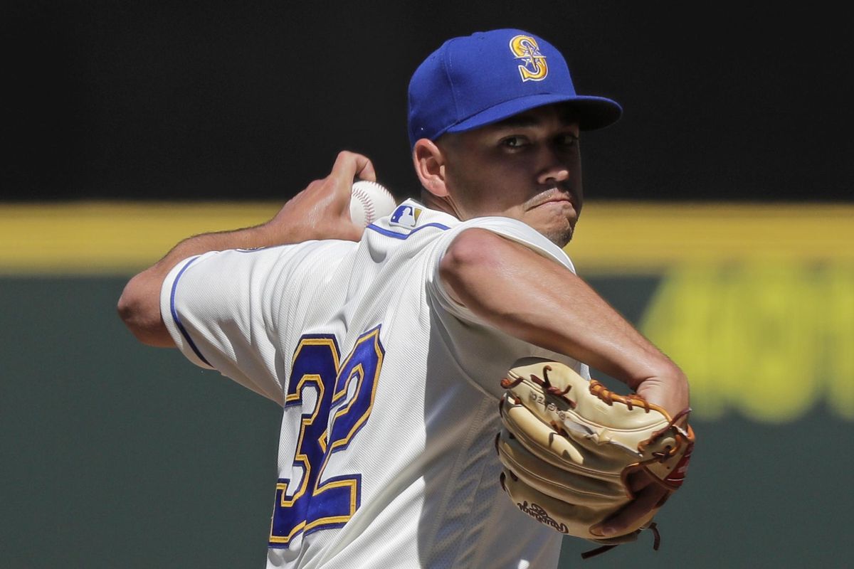 Seattle Mariners starting pitcher Marco Gonzales throws against the Chicago White Sox during the fifth inning of a baseball game, Sunday, July 22, 2018, in Seattle. (Ted S. Warren / Associated Press)