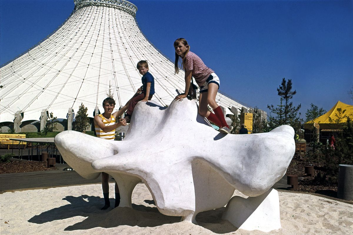The bone sculpture was a popular attraction for children during the Expo ’74 World’s Fair in Spokane.