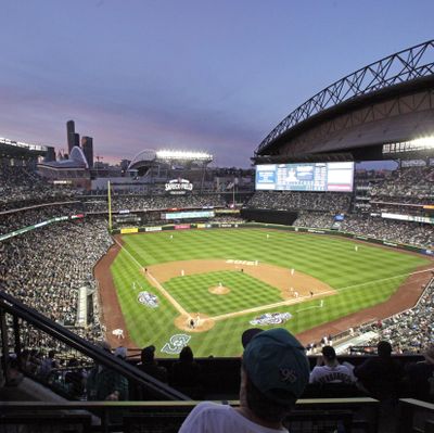Safeco Field was full for Friday night’s home opener. (Associated Press)