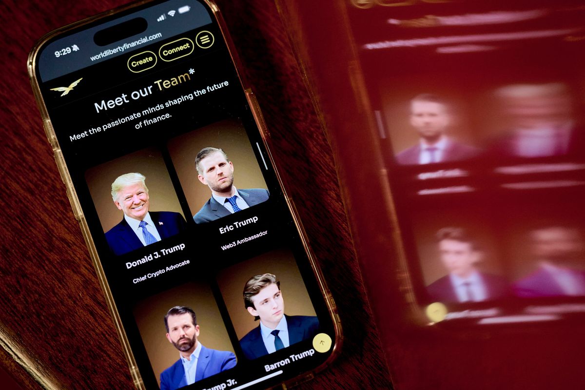 World Liberty Financial Inc., which was co-founded by U.S. President Donald Trump and his sons, is on track to generate nearly $150 million annually from issuing USD1.  (Gabby Jones/Photographer: Gabby Jones/Bloomb)