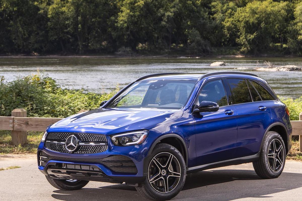 The base GLC 300 is available in two body styles, a traditional upright crossover (pictured) and a sleek four-door “coupe." (Mercedes-Benz)