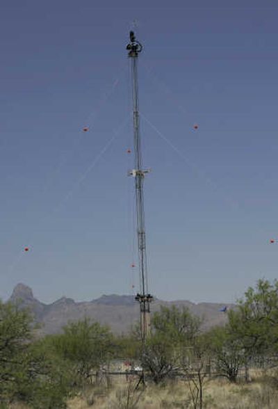 
This 98-foot tower in Arizona, laden with sophisticated equipment, is part of the 