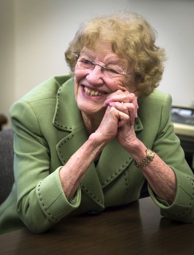 Nearing her 90th birthday, Joyce Stefanoff is getting ready to retire. She’s been working for the New York Life Insurance Co. since 1955. (Colin Mulvany)