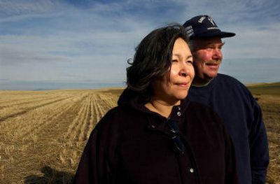 
Joel Jahn, with his wife, Linda, on their property in Davenport, Wash., was 