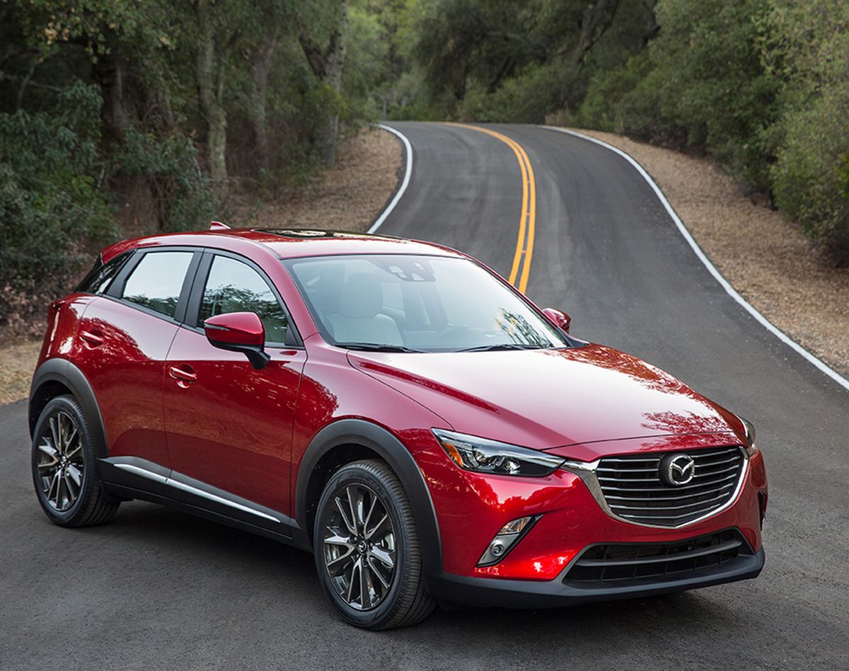 The CX-3 is Mazda’s subcompact crossover. It’s small, sporty and exuberantly designed. Its $20,000 price tag targets first-time buyers — young professionals and educators, families just getting started. (Mazda)