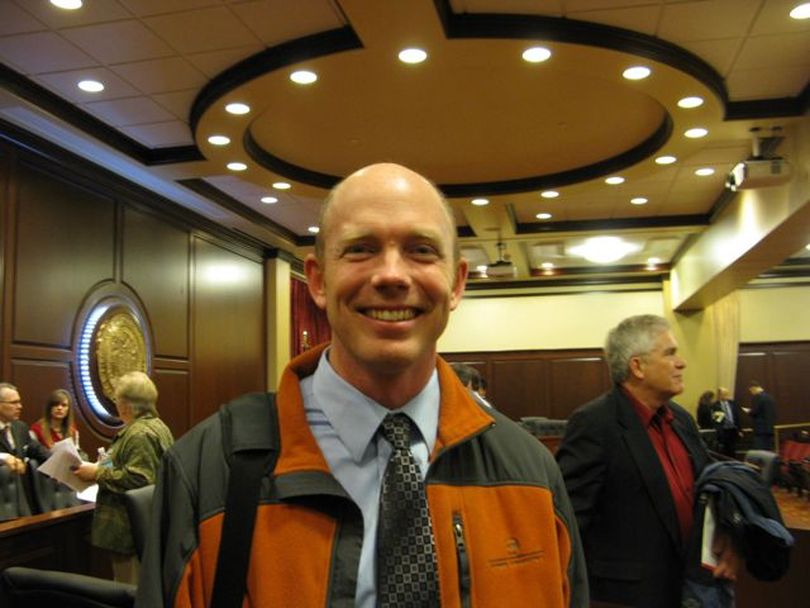 Matt Barkley, a band director from Post Falls, said it was worth the 400-mile trip to testify at Friday's public school funding hearing. (Betsy Russell)