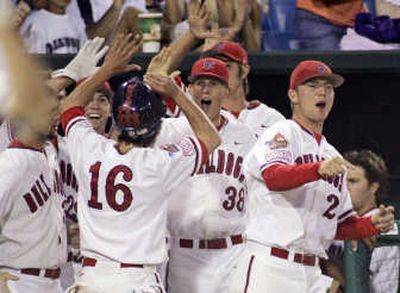 
Fresno State players celebrate Tuesday's win over North Carolina. Associated Press
 (Associated Press / The Spokesman-Review)