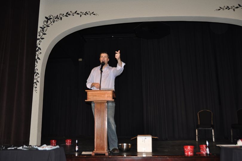 Josh Mills of Spokane organized a Feb. 19, 2012, benefit for the Wild Steelhead Coalition at the Lincoln Center in Spokane. (Rich Landers)