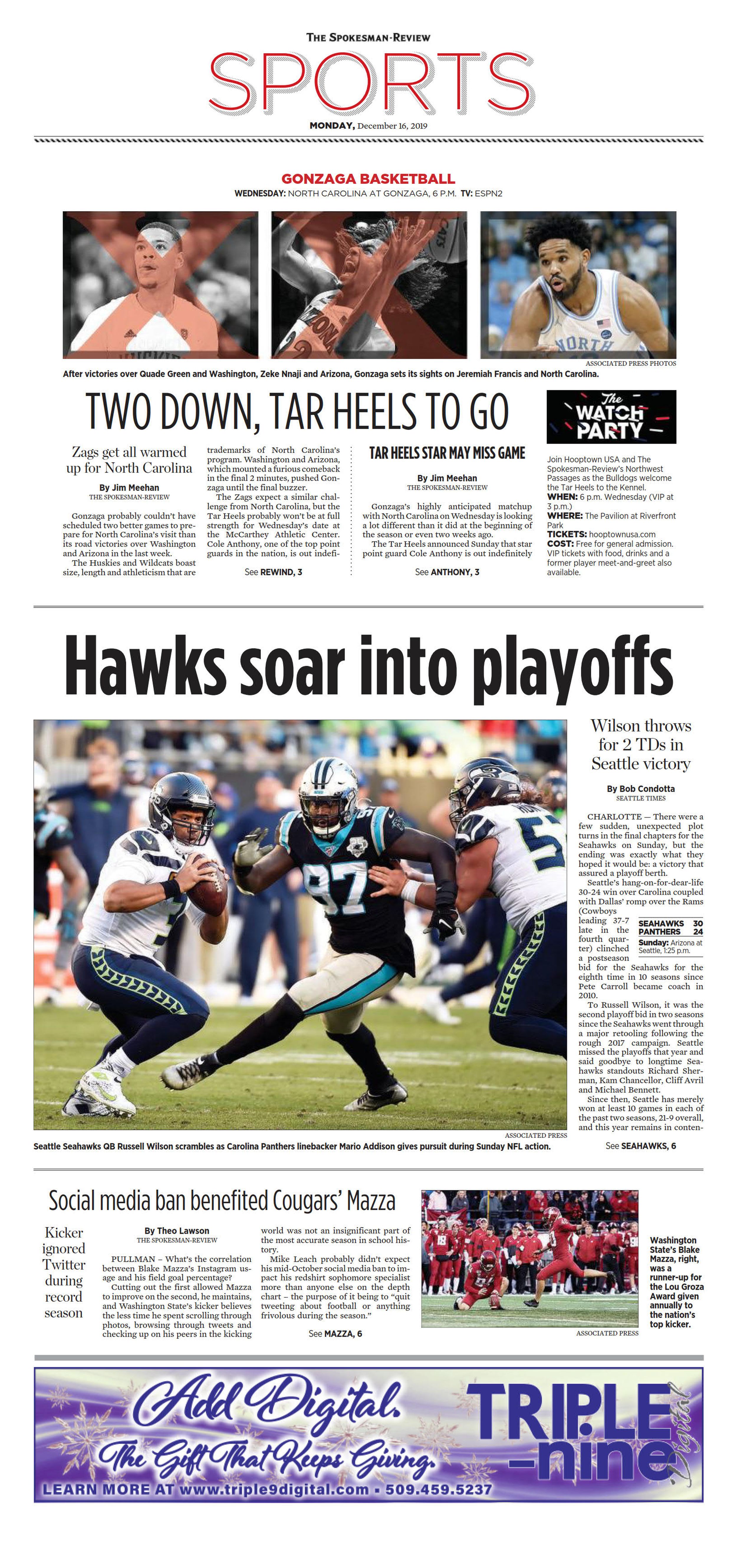 Sports Front Page For Dec 16 2019 The Spokesman Review sports-front-page-for-dec-16-2019-the-spokesman-review