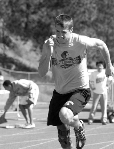 
Case Parker is a leader in his events – 200 and 400 meters and the mile relay. The West Valley senior recently returned from the 2007 Junior Olympics where he competed in the classic 10 kilometers and the 10-kilometer skate. Parker has already run a state second-best 50.2 in the 400 meter. 
 (J. BART RAYNIAK / The Spokesman-Review)