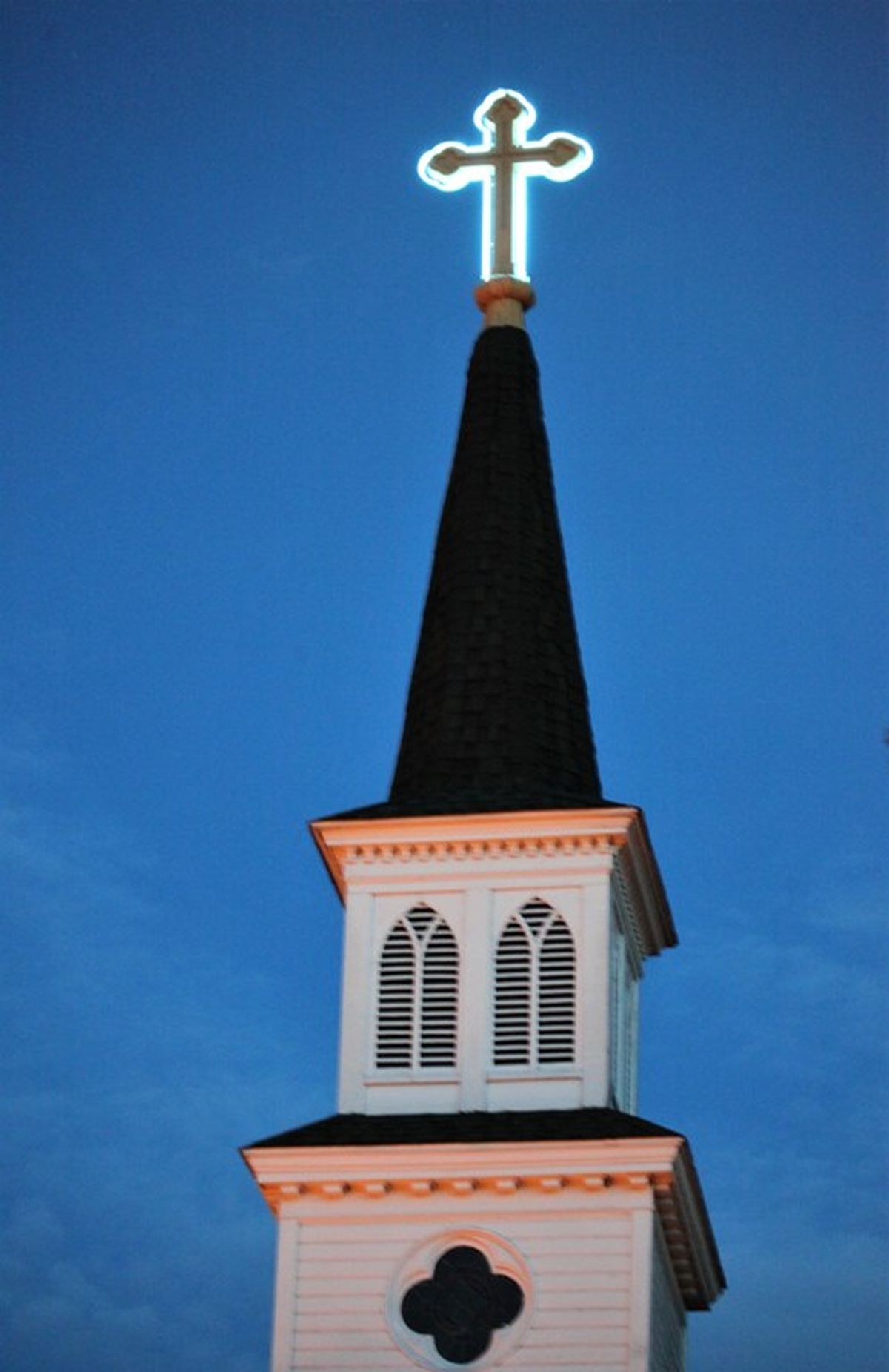 The steeple of St. Stanislaus Kostka Roman Catholic Church which is a National Historic Registry Site in Rathdrum and was dedicated in 1901. (Duane Rasmussen/special for Huckleberries)
