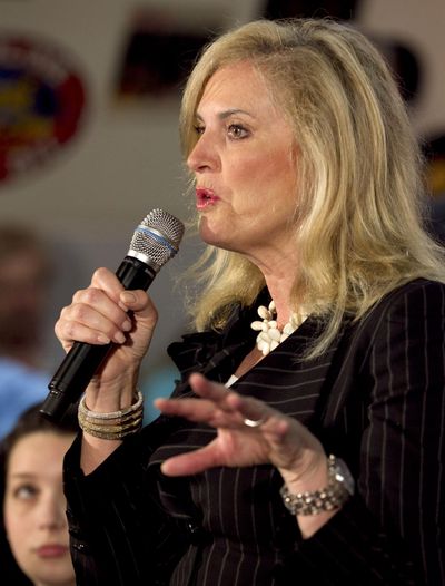 Ann Romney, wife of presidential candidate Mitt Romney talks in Springfield, Ill., March 19. (Associated Press)