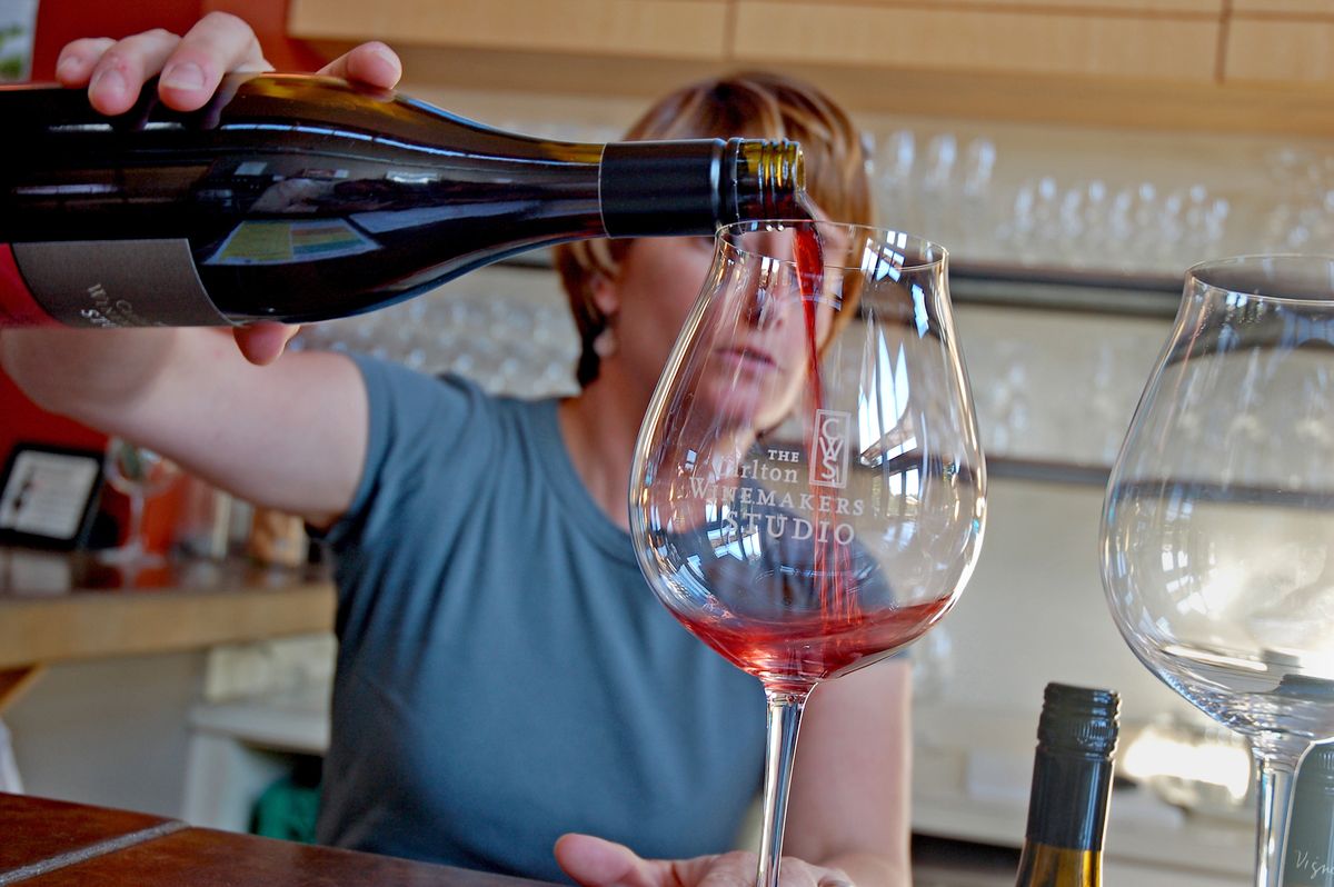 Lynn Van Horn pours samples at the Carlton Winemakers Studio in Oregon’s Willamette Valley, an hour’s drive from Portland. Los Angeles Times (Los Angeles Times / The Spokesman-Review)