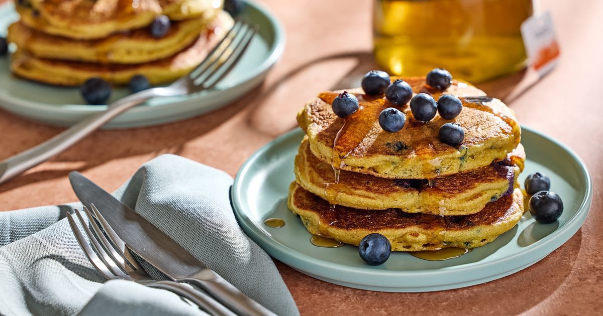 Blueberry cornmeal pancakes show comfort food can be healthy, too