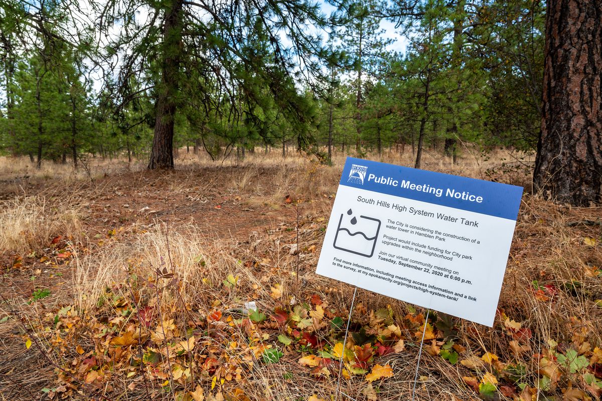 Spokane is exploring several new potential locations for a new water tower, including in Hamblen Park.  (COLIN MULVANY)