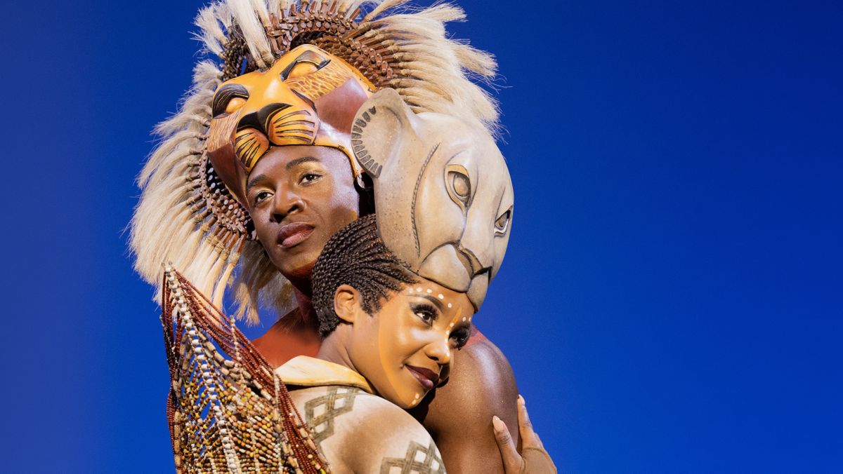 Gilbert Domally as Simba and Thembelihle Cele as Nala in the nationally touring Broadway production of "The Lion King," coming to the First Interstate Center of the Arts on Wednesday. (Courtesy of Evan Zimmerman)