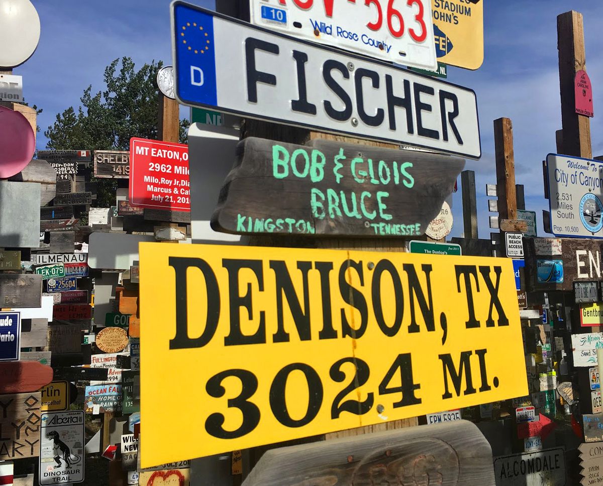 The Sign Post Forest in Watson Lake, Yukon, has a great collection of visitors' hometowns.   (John Nelson)