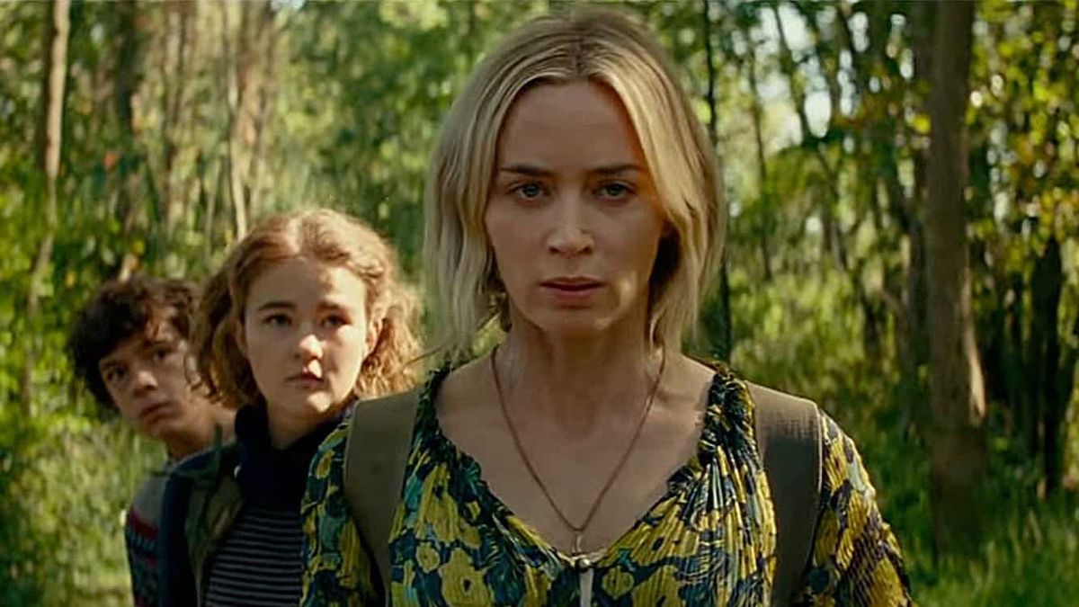 Noah Jupe, Millicent Simmonds and Emily Blunt in "A Quiet Place Part II."  (Paramount Pictures)