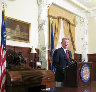 Gov. Butch Otter, at a press conference on Thursday, declares this year's legislative session 