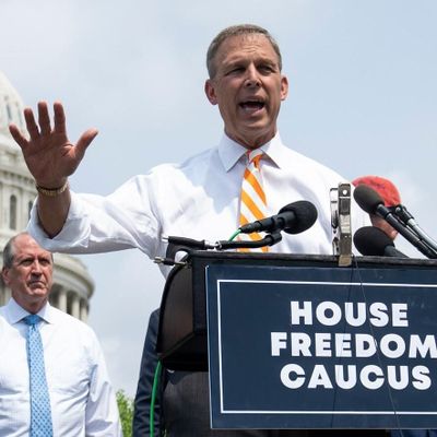 Rep. Scott Perry (R-Pa.) speaks during a news conference on Capitol Hill on July 29, 2021, in Washington, D.C.  (Jabin Botsford/The Washington Post)