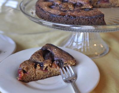 This plum cake is super simple to make and is a great way to use the bounty of your backyard plum tree. (Adriana Janovich / The Spokesman-Review)