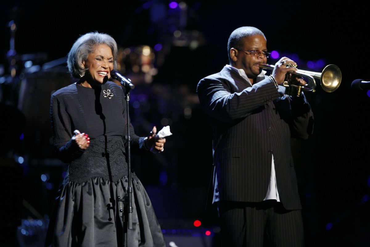 In this Oct. 28, 2007, photo, Nancy Wilson and Terence Blanchard perform during an all-star tribute concert for Herbie Hancock in Los Angeles. Grammy-winning jazz and pop singer Wilson has died at age 81. Her manager Devra Hall Levy tells the Associated Press late Thursday night, Dec. 13, 2018, that Wilson died peacefully after a long illness at her home in Pioneertown, a California desert community near Joshua Tree National Park. (Rene Macura / Associated Press)