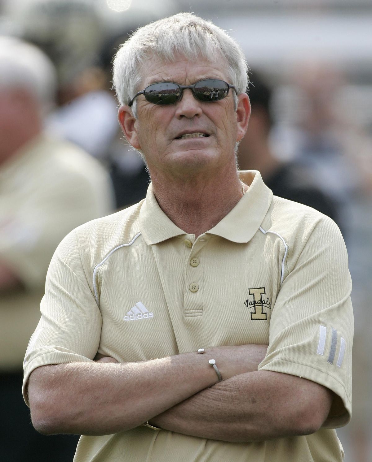 Idaho head football coach Dennis Erickson looks toward the field Sept. 9, 2006, during a college football game against Washington State at Martin Stadium in Pullman. (TED S. WARREN / AP)